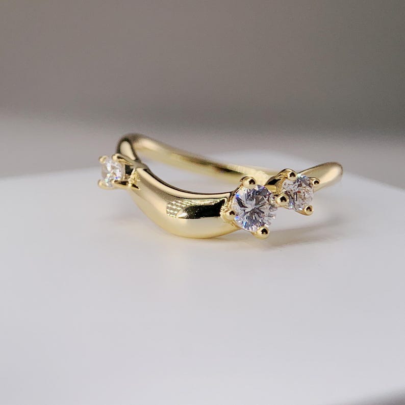 Anillo de compromiso ovalado de 2-3 quilates, anillo de viaje de oro, conjunto único de anillo de promesa de plata, anillo de boda, anillo solitario con diamante simulado, regalo para ella imagen 5