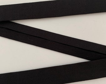 10m x 1” single Fold Bias Tape - Black