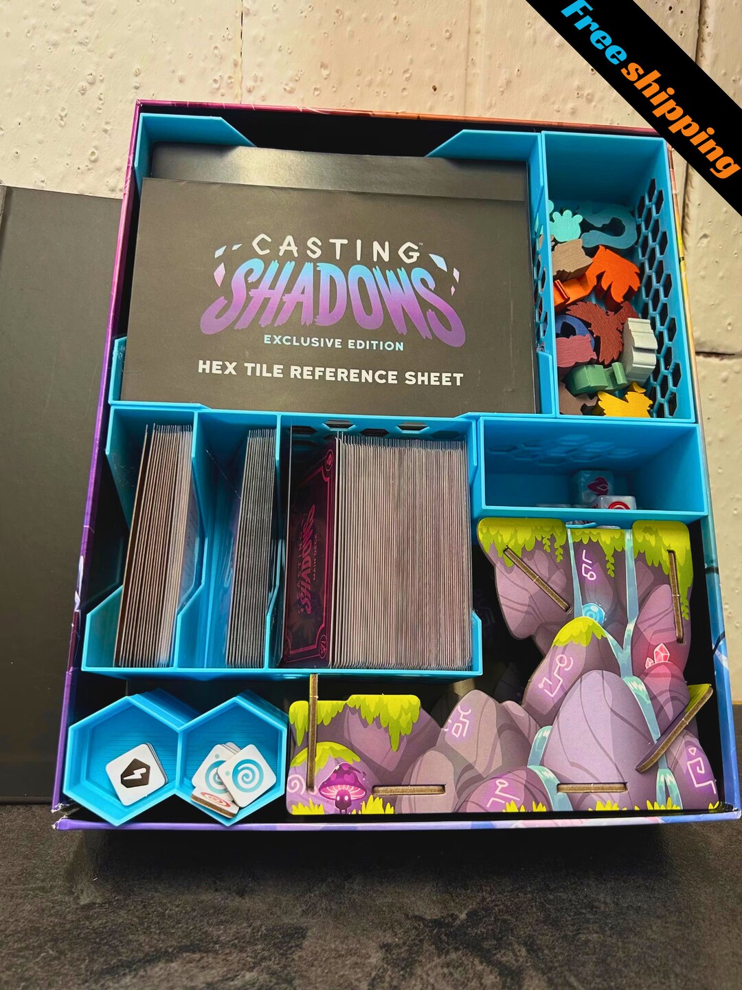 Casting Shadows Board Game Insert: for Sleeved or Standard Cards Fits ...
