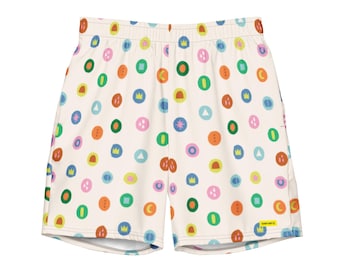 Little Dots - Signature Banana Papi Swim Trunks - Comfy, stretchy, quick dry, stylish beach and pool trunks with pockets