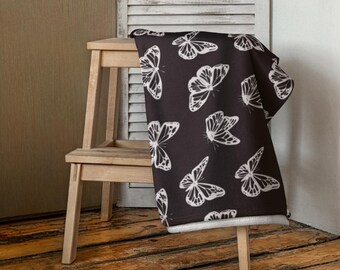 Butterflies (Black) - Banana Papi Signature Beach Towel - Oversized, Quick Dry, Colorful, Summer, Travel & Beach Gift