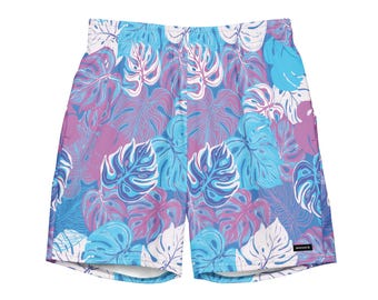 Blumen auf Säure - Surf Edition - 7 "Badehose - Bequeme, dehnbare, schnell trocknende, stylische Strand- und Poolhose mit Taschen