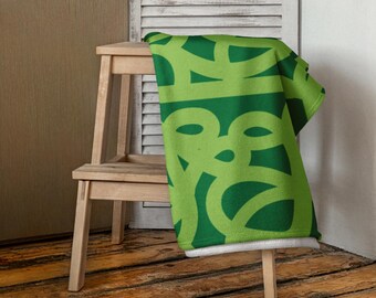 Green Scribbles - Banana Papi Signature Beach Towel - Oversized, Quick Dry, Colorful, Summer, Travel & Beach Gift