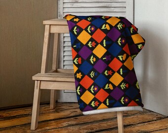 Floral Squares (Black) - Signature Banana Papi Beach Towel - Oversized, Quick Dry, Colorful, Summer, Travel & Beach Gift
