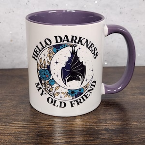 Hello Darkness My Old Friend Black Soft Fabric Coffee Tea Mug Gift For Him / Her / Friend / Mug
