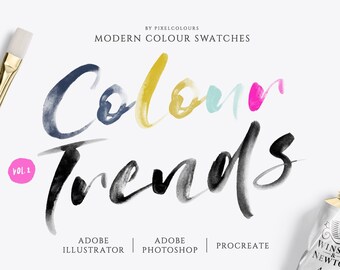 Color Swatches for Illustrator, Photoshop and Procreate - Color Palettes - Colour Trends Modern Swatches Vol2 - Instant Download