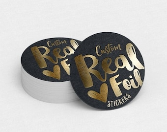 Custom Foil Stickers - Metallic Stickers - Custom Logo Stickers - Personalized Stickers - Product Labels - Gold Metallic Stickers