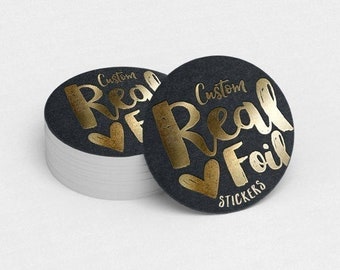 Custom Foil Stickers - Metallic Stickers - Custom Logo Stickers - Personalized Stickers - Product Labels - Gold Metallic Stickers