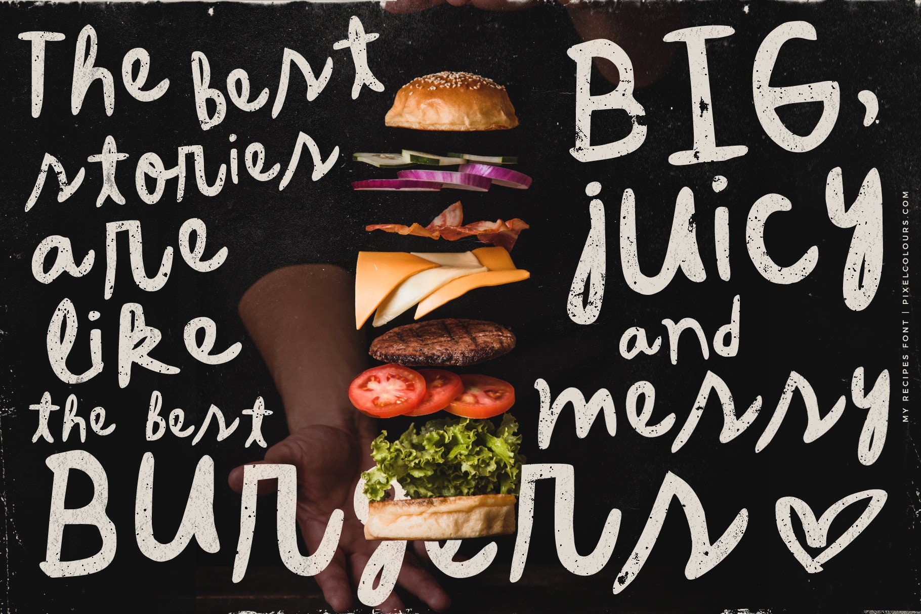 My Recipes Hand Drawn Font Extras Informal Font Font Etsy