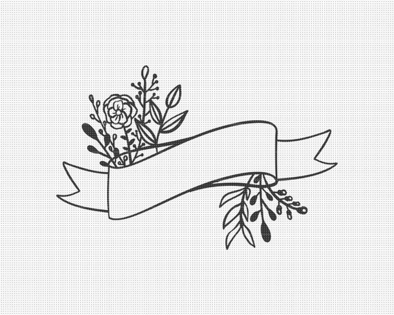 Download Floral Banner Svg File Flower Svg Svg Files For Cricut Hand Etsy
