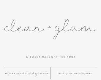 Clean and Glam Script Font Duo - Font Download - Script Fonts - Feminine Font - Typeface - Instant Download