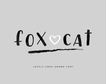 Fox Cat Font, Freestyle Font, Informal Font, Font Download, Hand Drawn Font, Digital Download, Instant Download