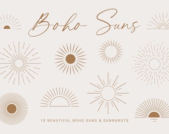 Boho Sun SVG - Summer svg and png clipart - Sun and Sunburst svg files