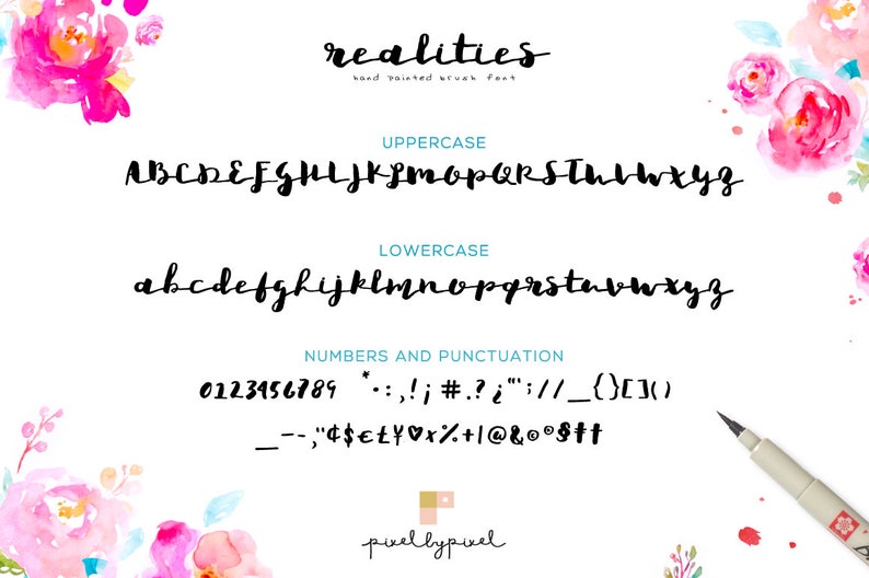 Cute Font Realities Brush Font Modern Calligraphy Commercial font Script Font