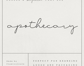 Apothecary Script Font Duo - Font Download - Script Fonts - Feminine Font - Typeface - Instant Download