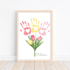 Fête des mères empreinte de la main personnalisée cadeau maman première fête des mères bricolage enfants enfants tout-petits bébé souvenir imprimable nounou cadeau artisanal