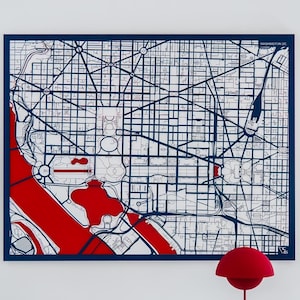 Washington DC, décoration murale carte en métal personnalisée