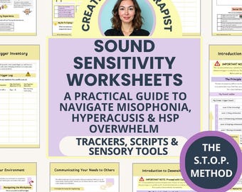 Sound Sensitivity Workbook: Misophonia, Hyperacusis & HSP, Sensory Coping Skills (Fillable PDF)