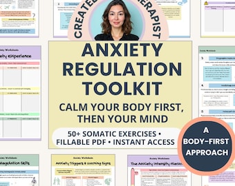 Anxiety Relief Toolkit: CBT & Somatic Therapy Worksheets (PDF Download
