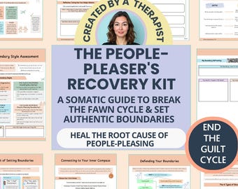 Healthy Boundaries Toolkit: Somatic Therapy Worksheets to End People Pleasing & Break Fight, Freeze, Fawn Patterns (Fillable PDF)