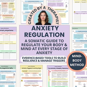 Anxiety Worksheets: Mind-Body exercises & Mapping Triggers (Printable PDF)
