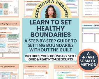 Healthy Boundaries Workbook for Adults: Somatic Worksheets to Set Limits & End Guilt (PDF)