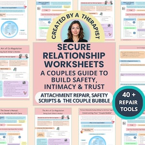 Arbetsblad för trygga relationer: Verktyg för parterapi för anknytning, intimitet och kontakt (utskrivbar PDF)