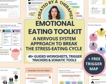 Quaderno di esercizi per l'alimentazione emotiva per porre fine alle voglie e ai cicli di abbuffate con schede di lavoro per mente e corpo (PDF compilabile)