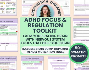 ADHD Workbook Bundle: Executive Function Toolkit for Adults & Teens (Fillable PDF)