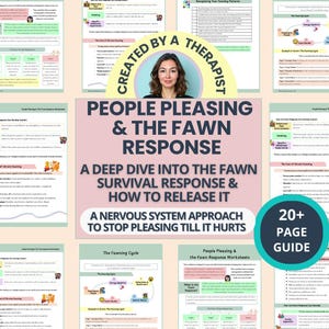 Fawn Response: People Pleasing Worksheets, Conflict Avoidance & Emotional Boundaries (Fillable PDF)