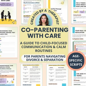 Arbetsbok för gemensamt föräldraskap vid separation och skilsmässa, kommunikationsverktyg, åldersbaserade manus, föräldravägledning (digital nedladdning)