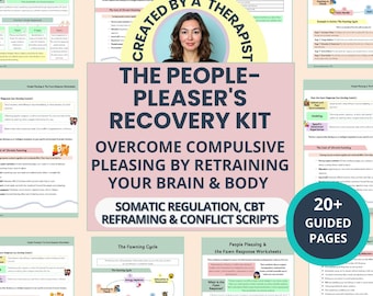 Chronic People Pleasing Worksheets, Fawn Response, Conflict Avoidance & Emotional Safety (Fillable PDF)