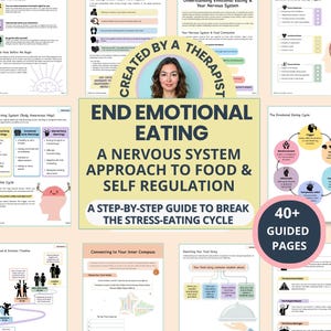 Quaderno di esercizi per l'alimentazione emotiva per porre fine alle voglie e ai cicli di abbuffate con schede di lavoro per mente e corpo (PDF compilabile)