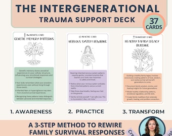 Intergenerational Trauma Support Cards: Somatic Epigenetics Therapy Prompts for Ancestral Healing (PDF Download)