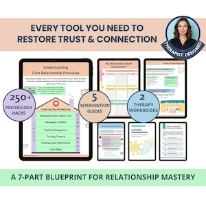 Couples Therapy Mega Bundle: Relationships Skills, Conflict Resolution, Trust & Emotional Intimacy Worksheets (PDF)