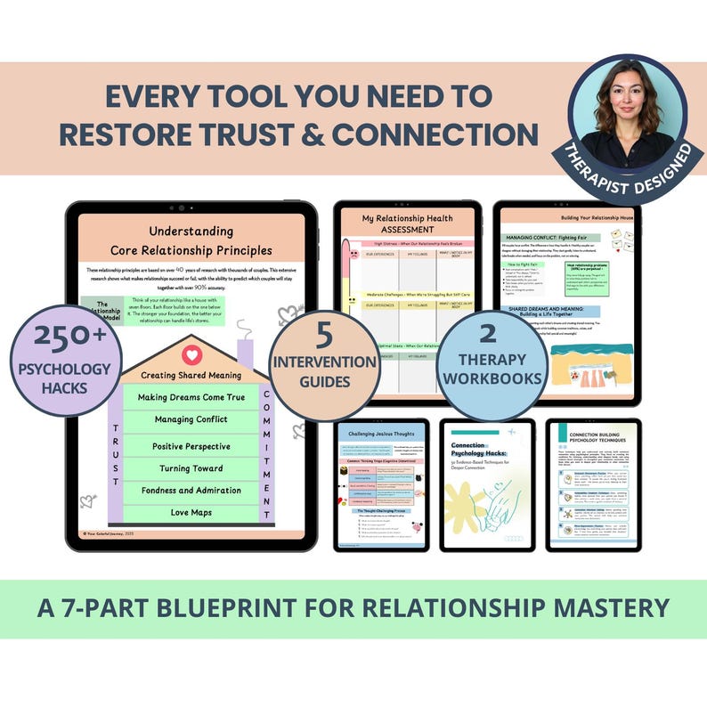 Couples Therapy Mega Bundle: Relationships Skills, Conflict Resolution, Trust & Emotional Intimacy Worksheets (PDF)