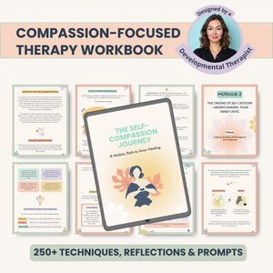 Self-Compassion Therapy Workbook: ACT & Mindful Compassion Focused Practices (PDF Download A4/US Letter)