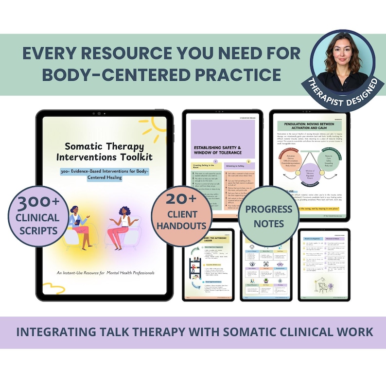 Somatic Treatment Guide & Therapy Notes Bundle: Clinical Body-centered ...