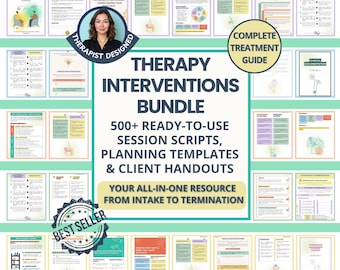 Therapie-interventiebundel: klinische documentatie, sessiescripts, hand-outs voor cliënten, counseling en therapeuten (digitale pdf)