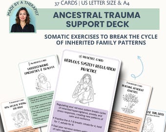 Cartes d'aide aux traumatismes intergénérationnels : invites épigénétiques pour les modèles familiaux ancestraux (jeu imprimable)