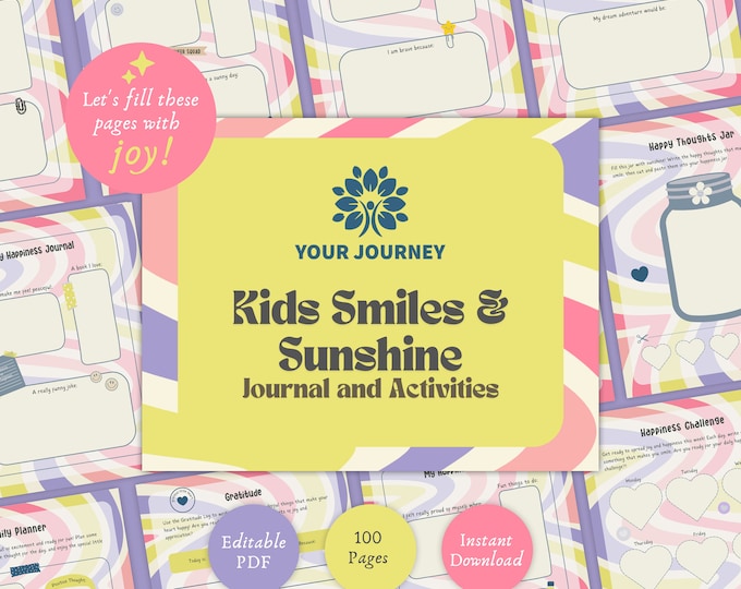Kids Daily Positive Journal, Printable Kids, Encouraging Positive Mindset, Resilience Workbook, Mental Health Workbook,  Fun Activities, PDF