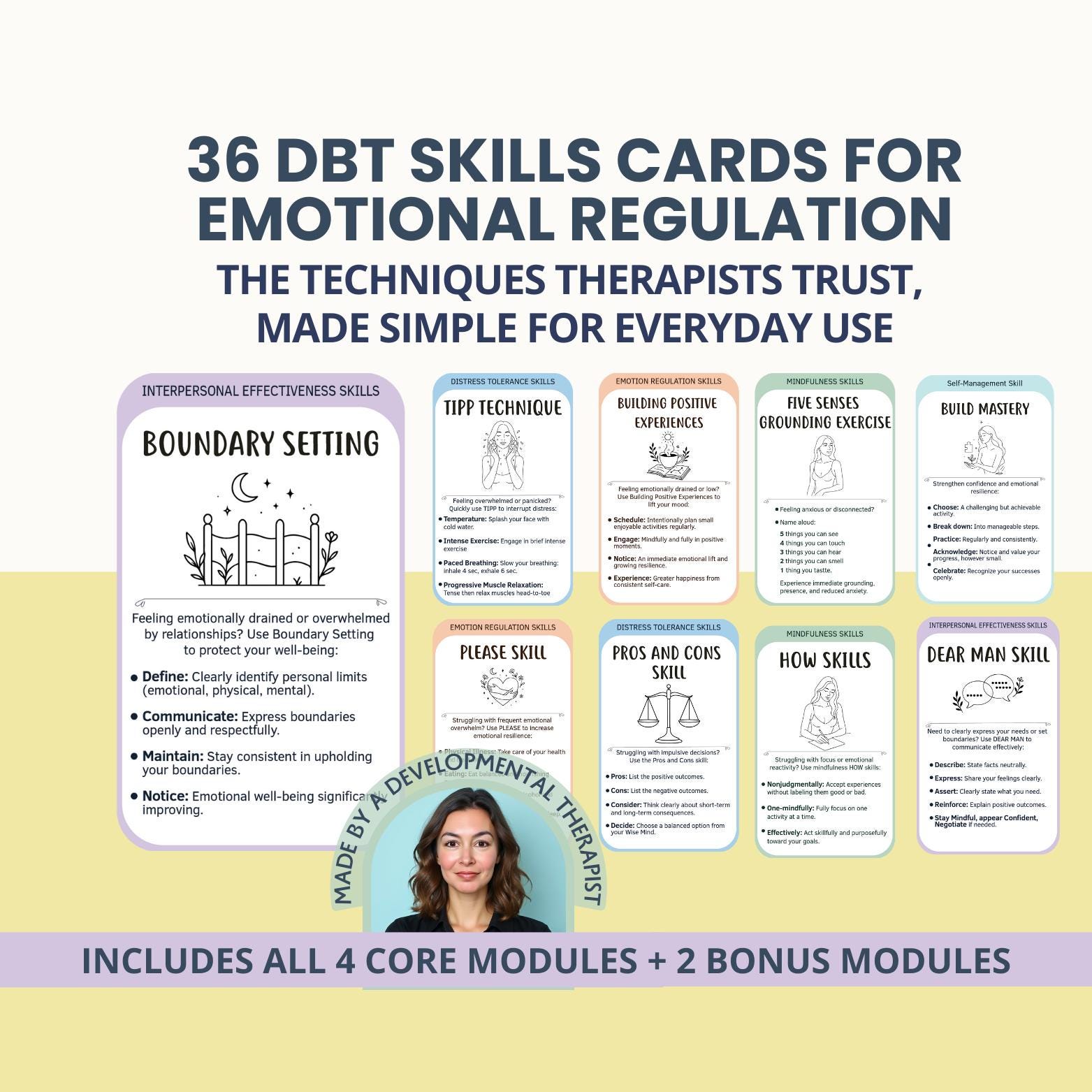 DBT Skills Flashcards: Emotional Regulation & Coping Skills (printable