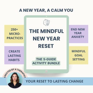 Mindful Goal Setting: New Year Activity Guide Bundle, Stress Relief & Breaking Patterns (Printable PDF)