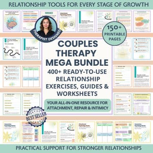 Couples Therapy Mega Bundle: Relationships Skills, Conflict Resolution, Trust & Emotional Intimacy Worksheets (PDF)