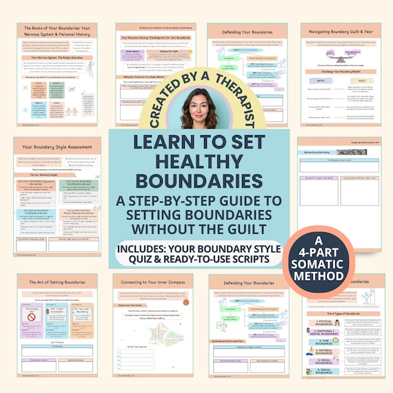 Healthy Boundaries Workbook for Adults: Somatic Worksheets to Set Limits & End Guilt (PDF)