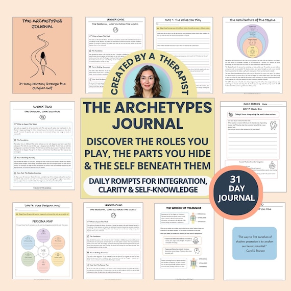 Archetypes Journal: Discover your Personality Type, Self Discovery Workbook, Jungian Psychology (PDF)