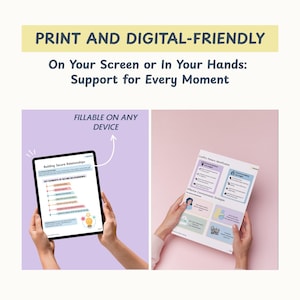 Therapist-designed attachment style workbook with 50+ fillable healing pages. Includes interactive worksheets, in-depth attachment assessments, anxious-avoidant healing tools, and step-by-step guidance to build secure relationships. Visually structured, easy-to-use, and ideal for individuals or therapists working with insecure attachment patterns. Digital download, US Letter & A4 format.