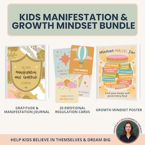 Kids Manifestation Journal Growth Mindset Activities Affirmation Cards Calm Corner Resources Emotional Regulation Therapy Worksheets SEL