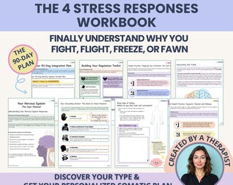 Fight Flight Freeze Fawn Responses Workbook: Identify Your Survival Responses & Behavioral Patterns (Fillable PDF)