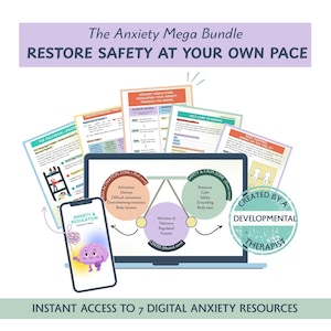 Anxiety Workbooks Mega Bundle: 7 Grounding Tools to Stop Overthinking, Fear & Mental Load (PDF)